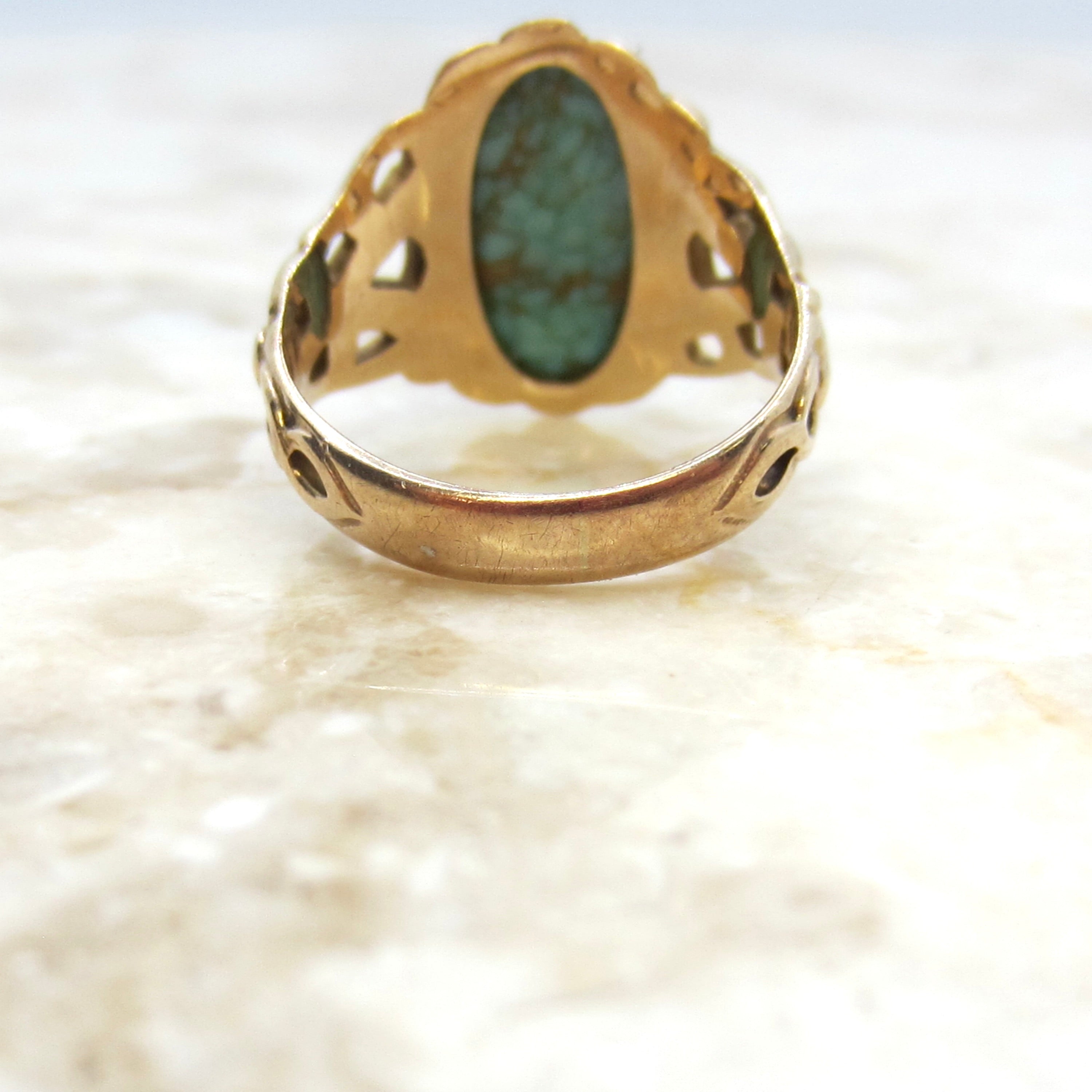 Antique 14k Art Nouveau Turquoise Ring c.1900