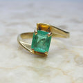Vintage 18k Gold 1.30 ct Emerald Ring c.1980s