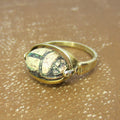 Antique Egyptian Revival 14k Gold Scarab Flip Spinner Ring c.1920s