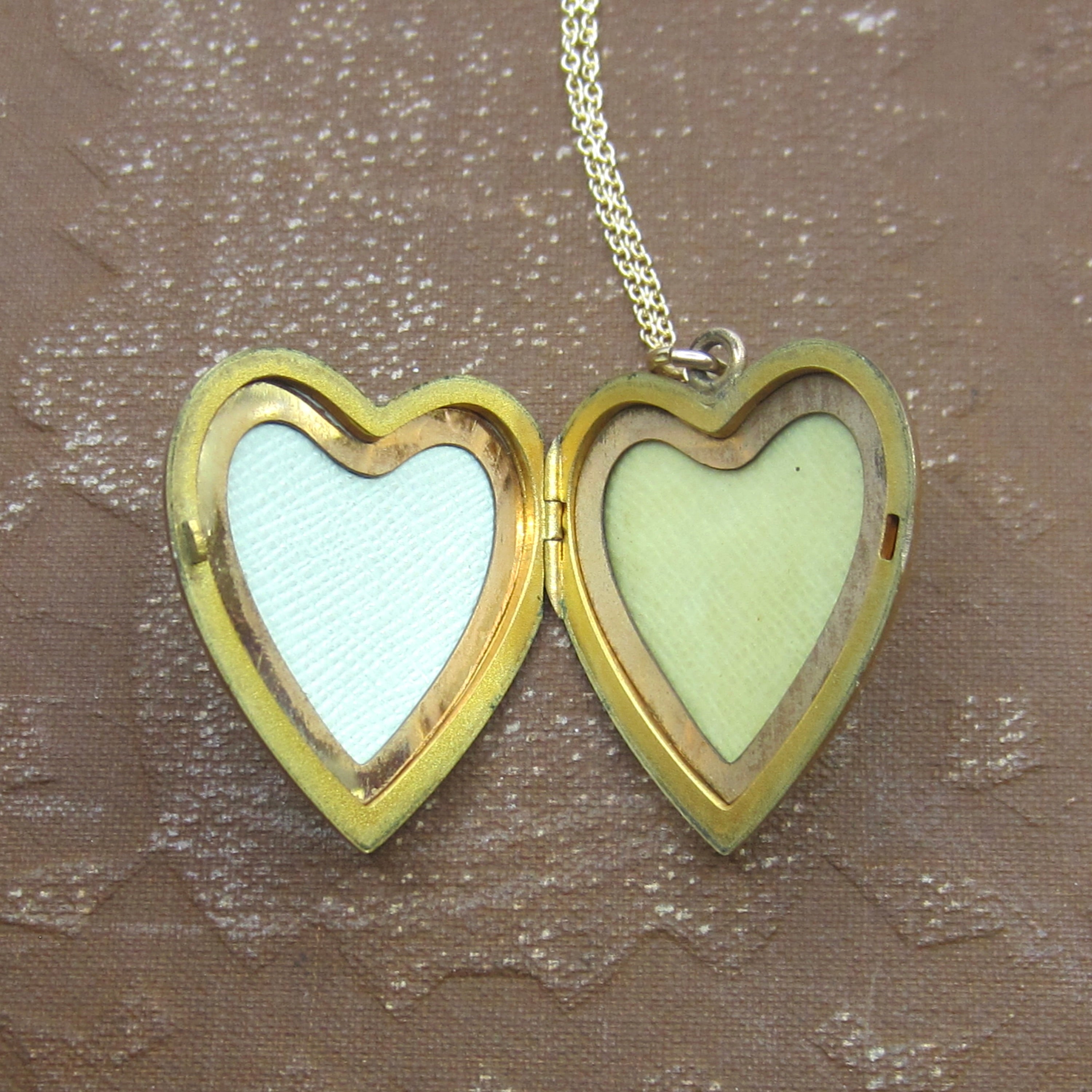 Antique Heart Locket / Large Edwardian Gold Filled Heart Locket With Initials c.1910