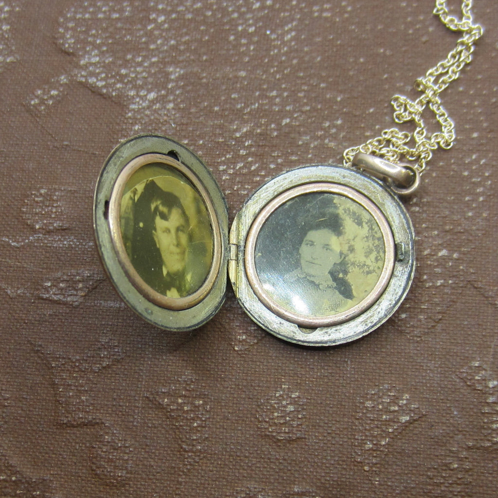 Antique Edwardian Gold Filled Locket Engraved Edna c.1900