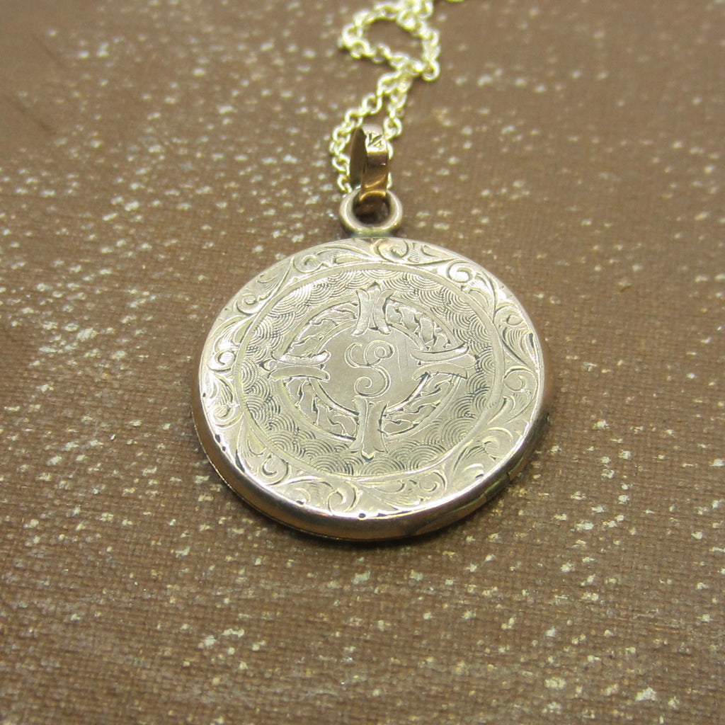 Antique Edwardian Gold Filled Locket Engraved Edna c.1900