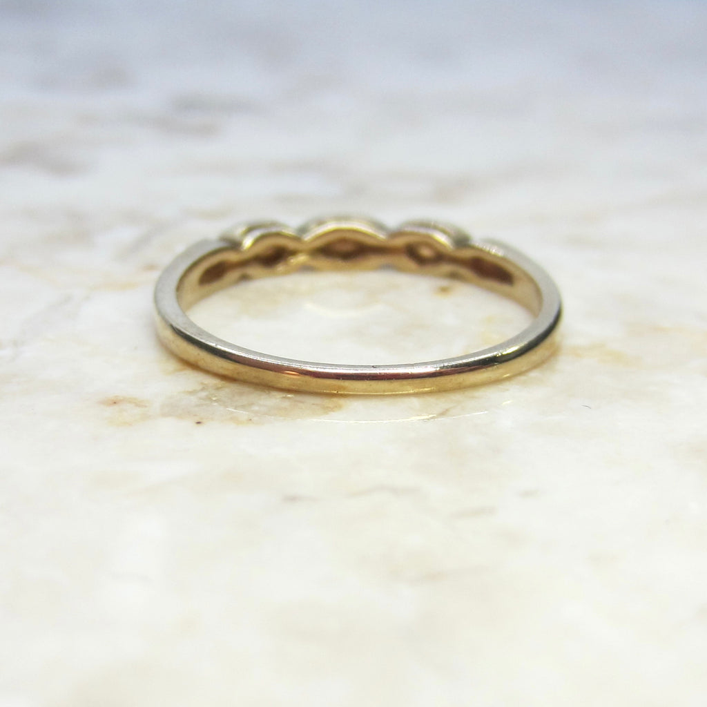 Vintage Art Deco 14k Gold Floral Band c.1930s