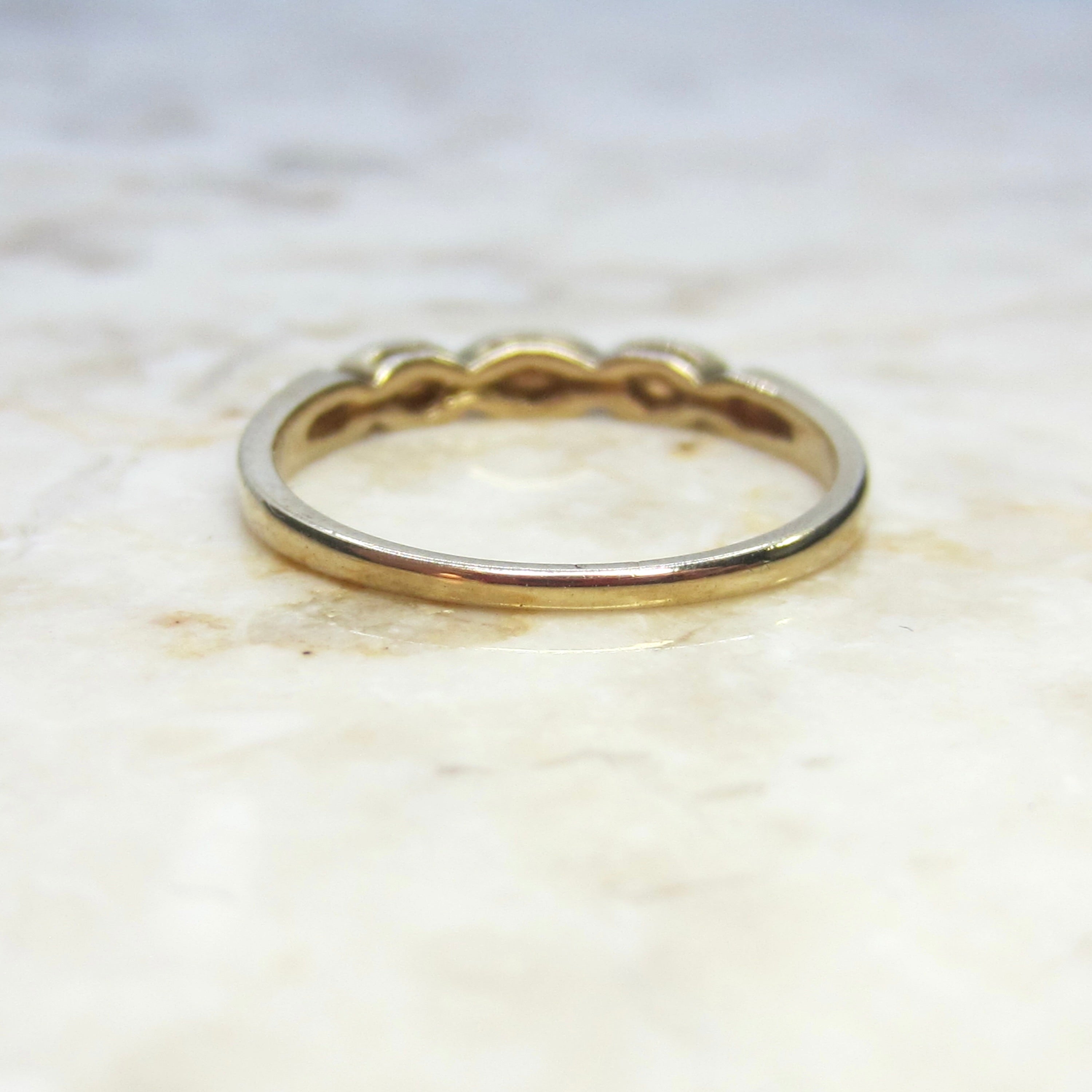 Vintage Art Deco 14k Gold Floral Band c.1930s
