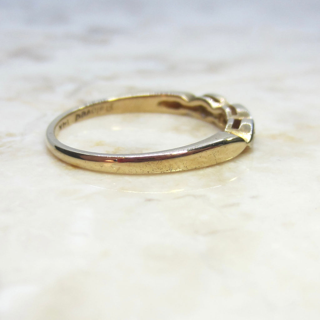 Vintage Art Deco 14k Gold Floral Band c.1930s