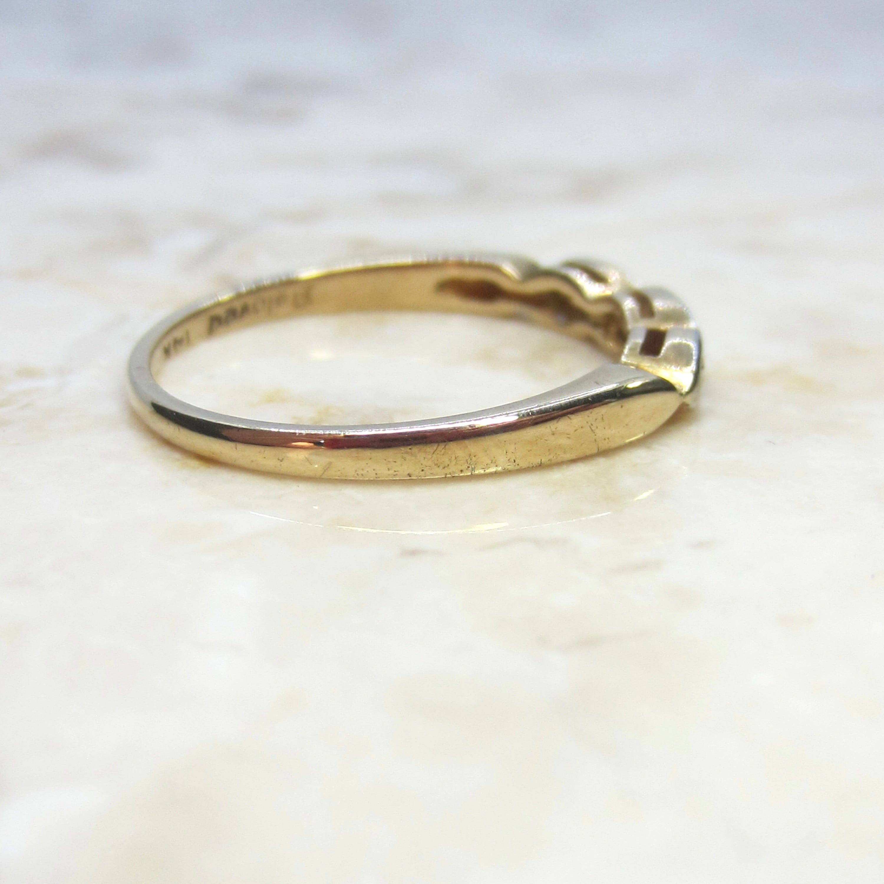 Vintage Art Deco 14k Gold Floral Band c.1930s