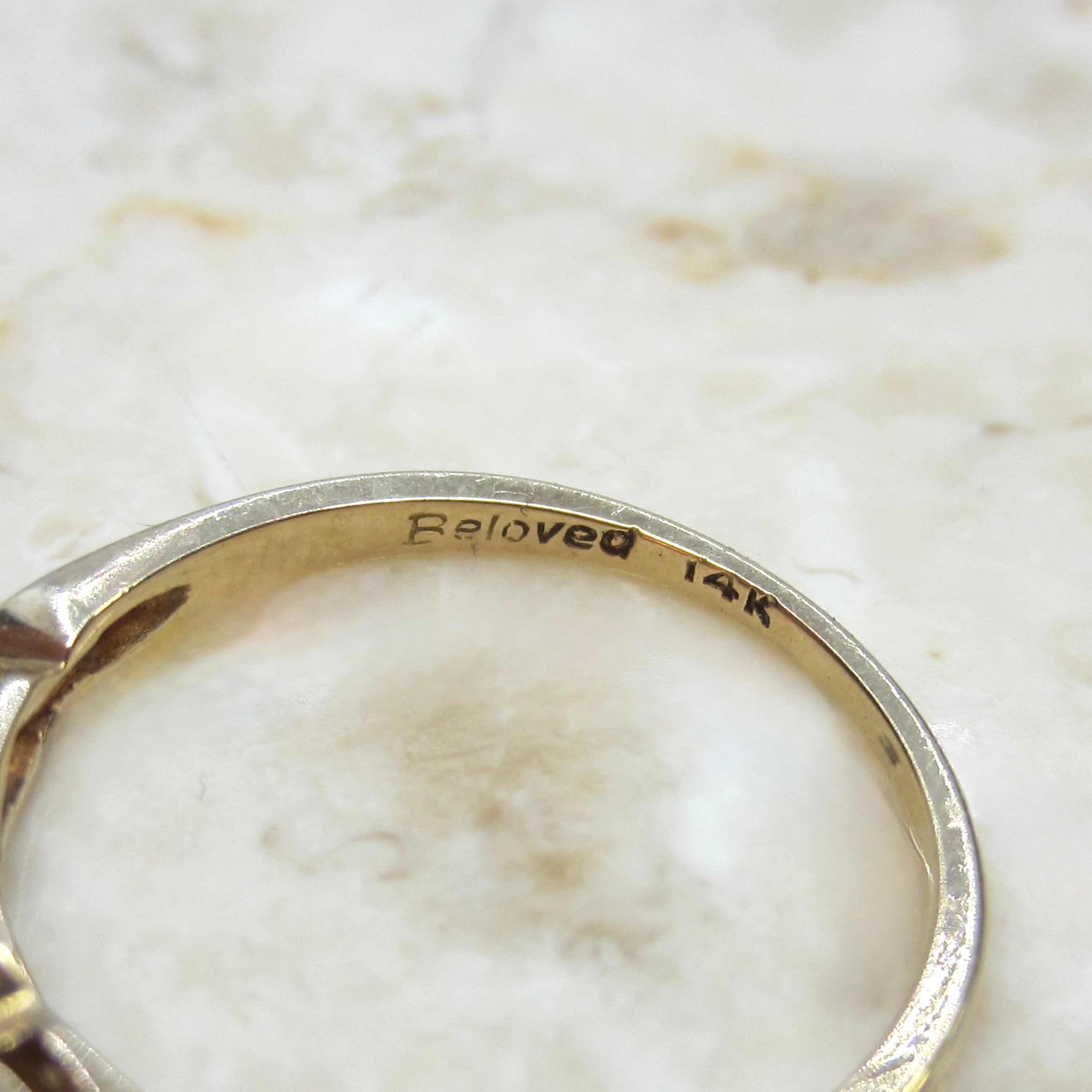 Vintage Art Deco 14k Gold Floral Band c.1930s