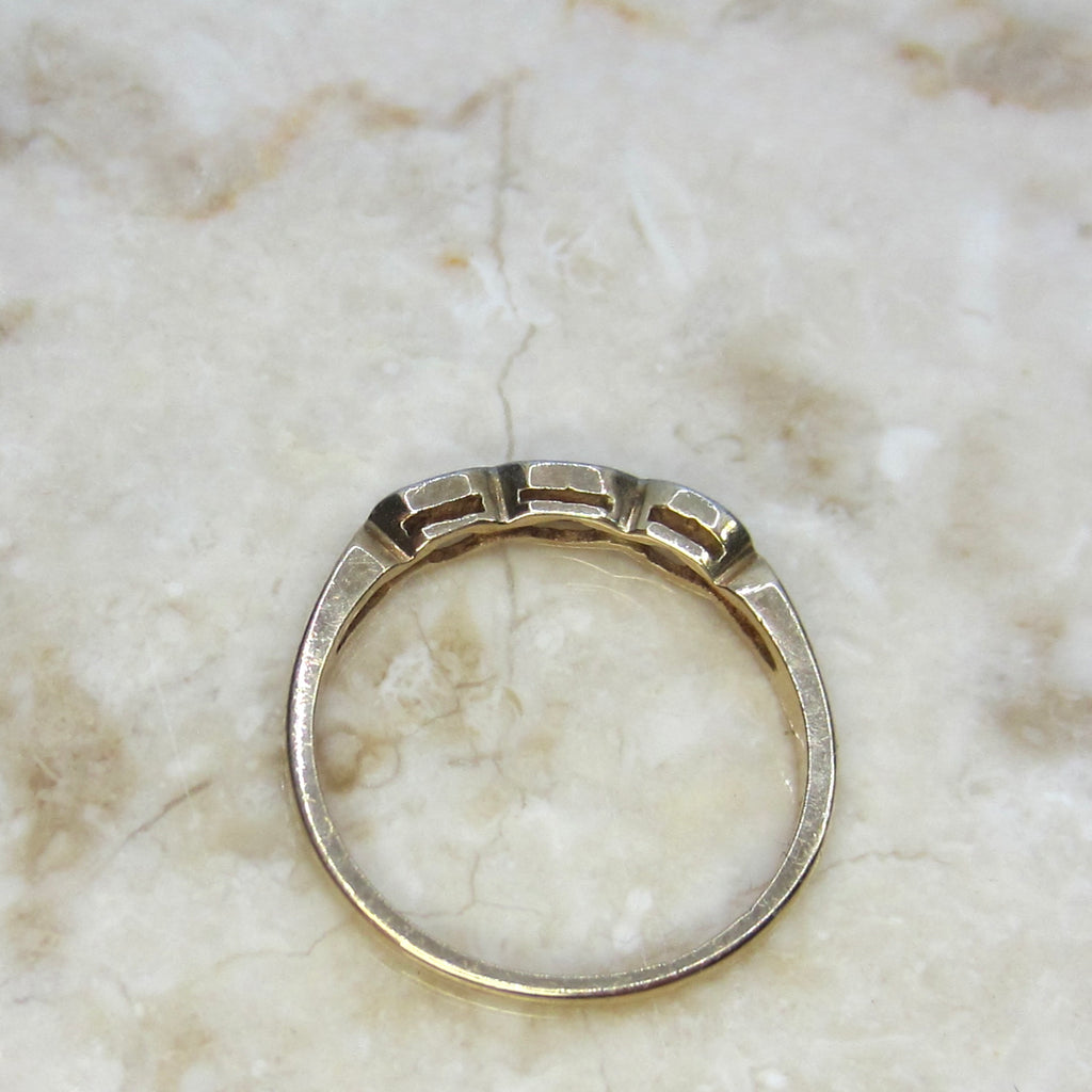 Vintage Art Deco 14k Gold Floral Band c.1930s