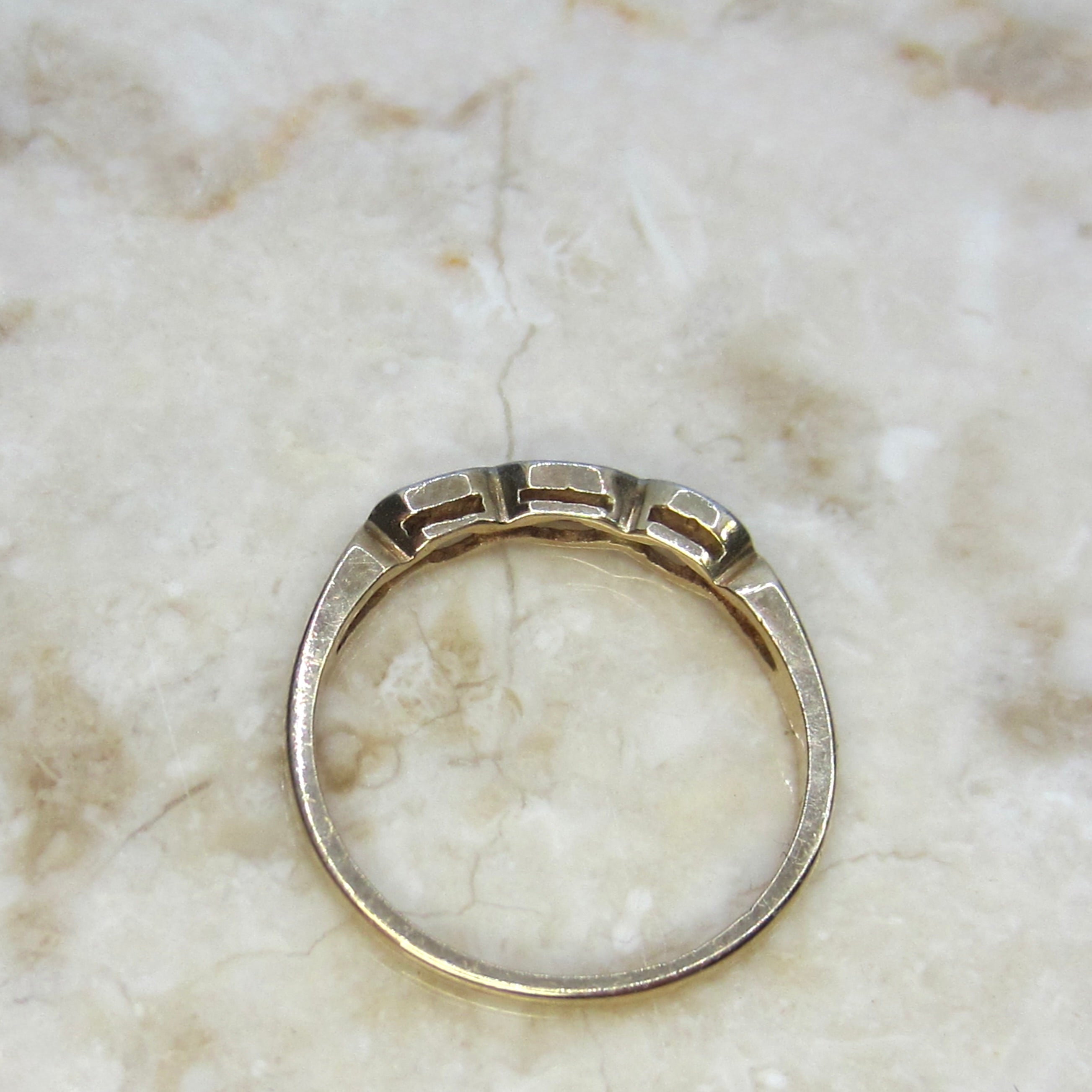 Vintage Art Deco 14k Gold Floral Band c.1930s