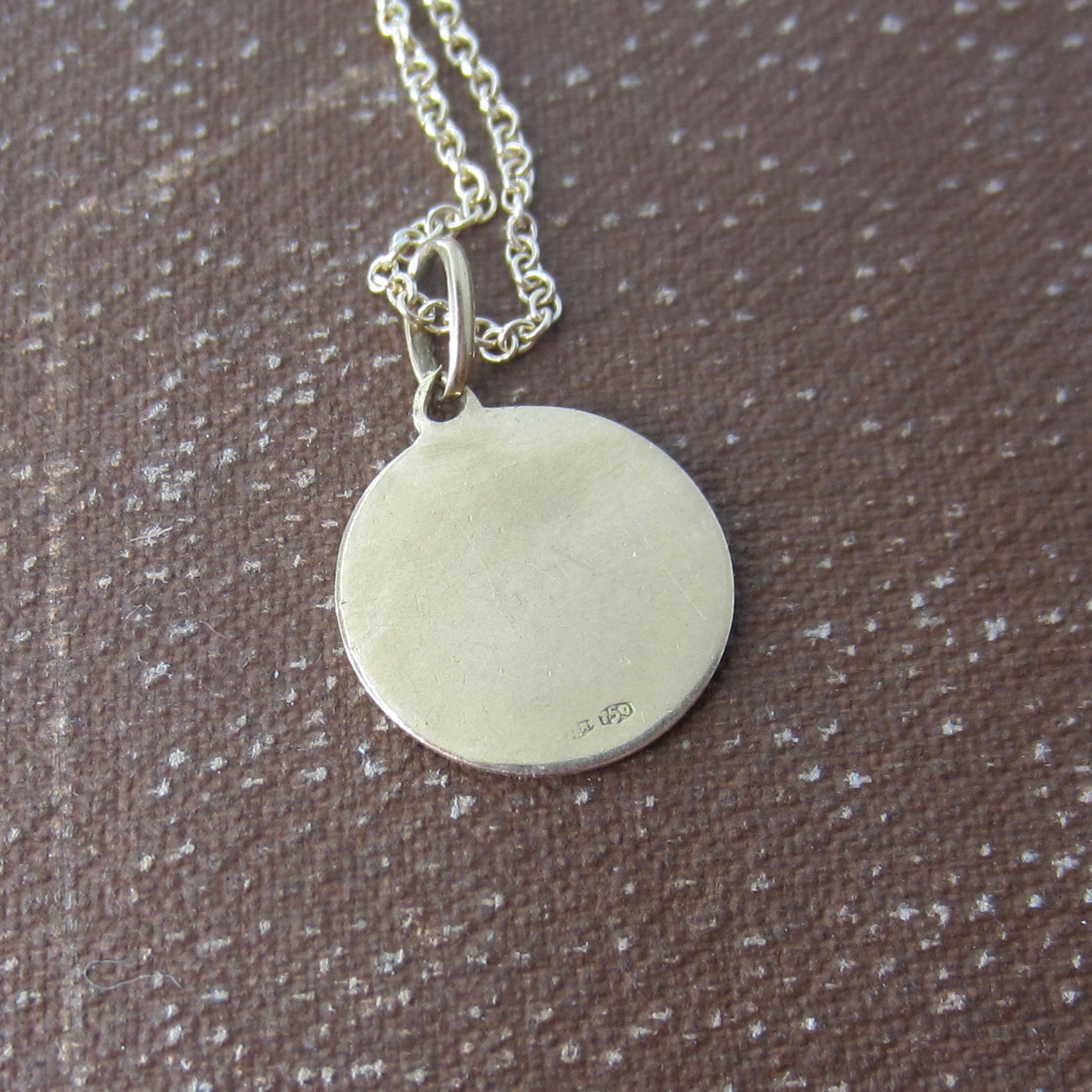 Vintage 18k Gold Enamel Pisces Zodiac Charm Necklace c.1930s