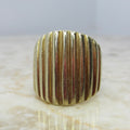 Vintage 14k Gold 15.81 Grams Heavy Ribbed Wide Band Ring c.1980s