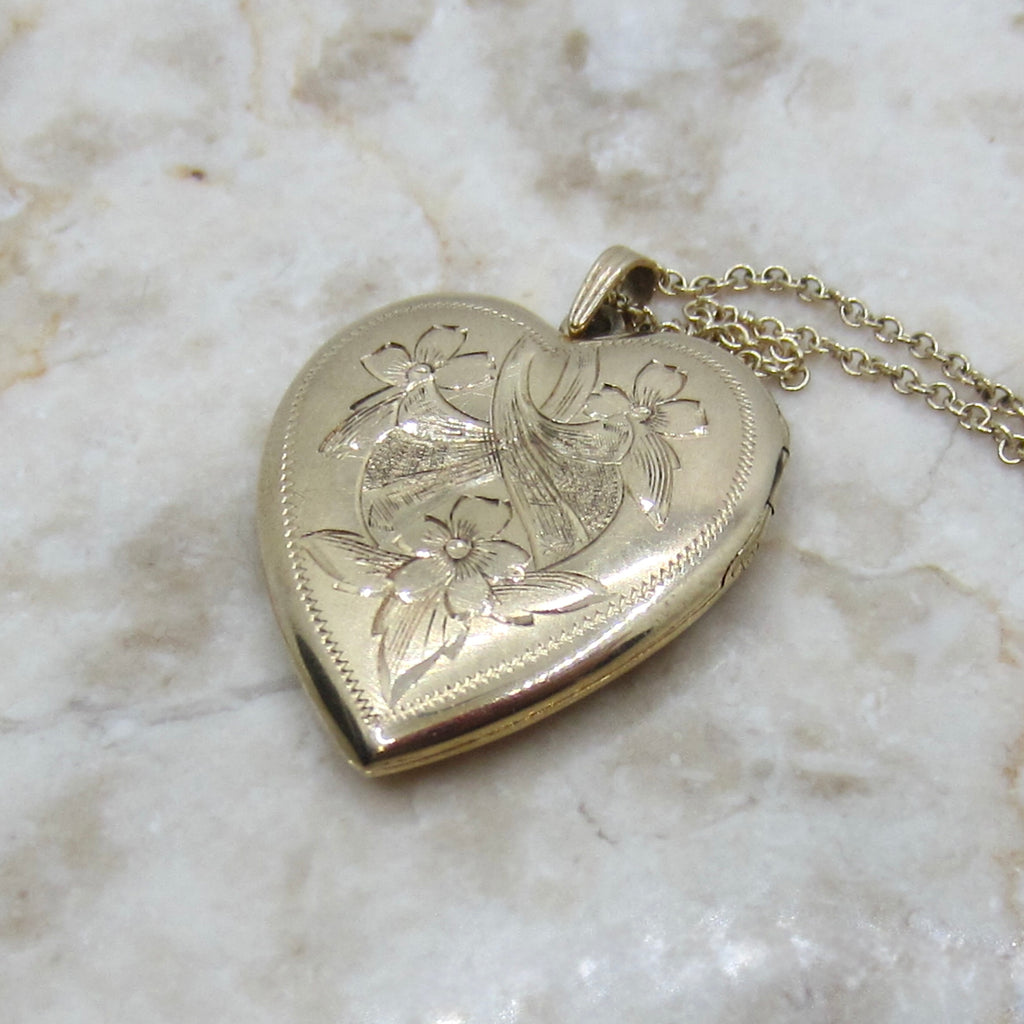 Vintage 14k Gold Heart Locket Inscribed To Wendy From Daddy And Mommy 11-6-60