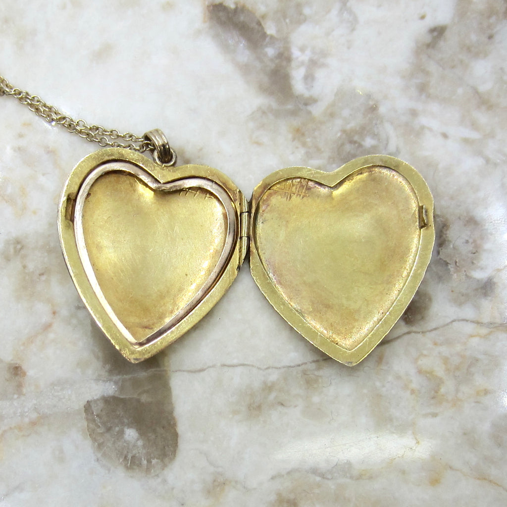 Vintage 14k Gold Heart Locket Inscribed To Wendy From Daddy And Mommy 11-6-60