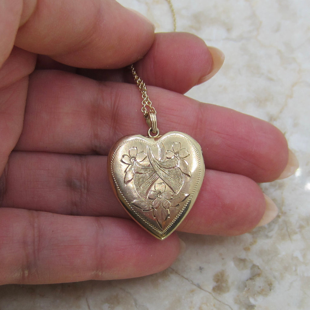 Vintage 14k Gold Heart Locket Inscribed To Wendy From Daddy And Mommy 11-6-60