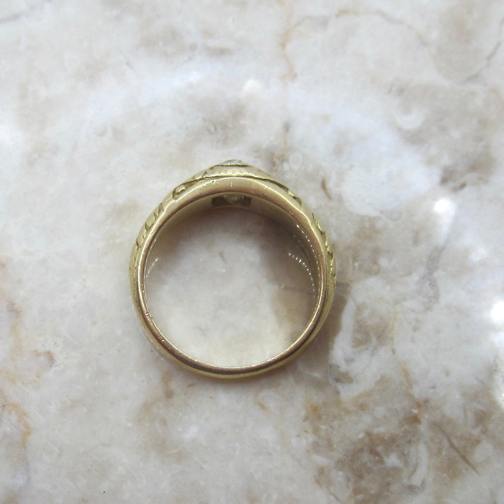 Antique Victorian French 18k Gold .33ct Old Mine Cut Diamond Ring c.1900