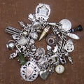 Antique Sterling Silver Charm Bracelet Rare Charms Hallmarked Peg Doll Dog Animals