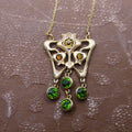 Antique Art Nouveau Sterling Gold Filled Paste Drop Necklace c.1910