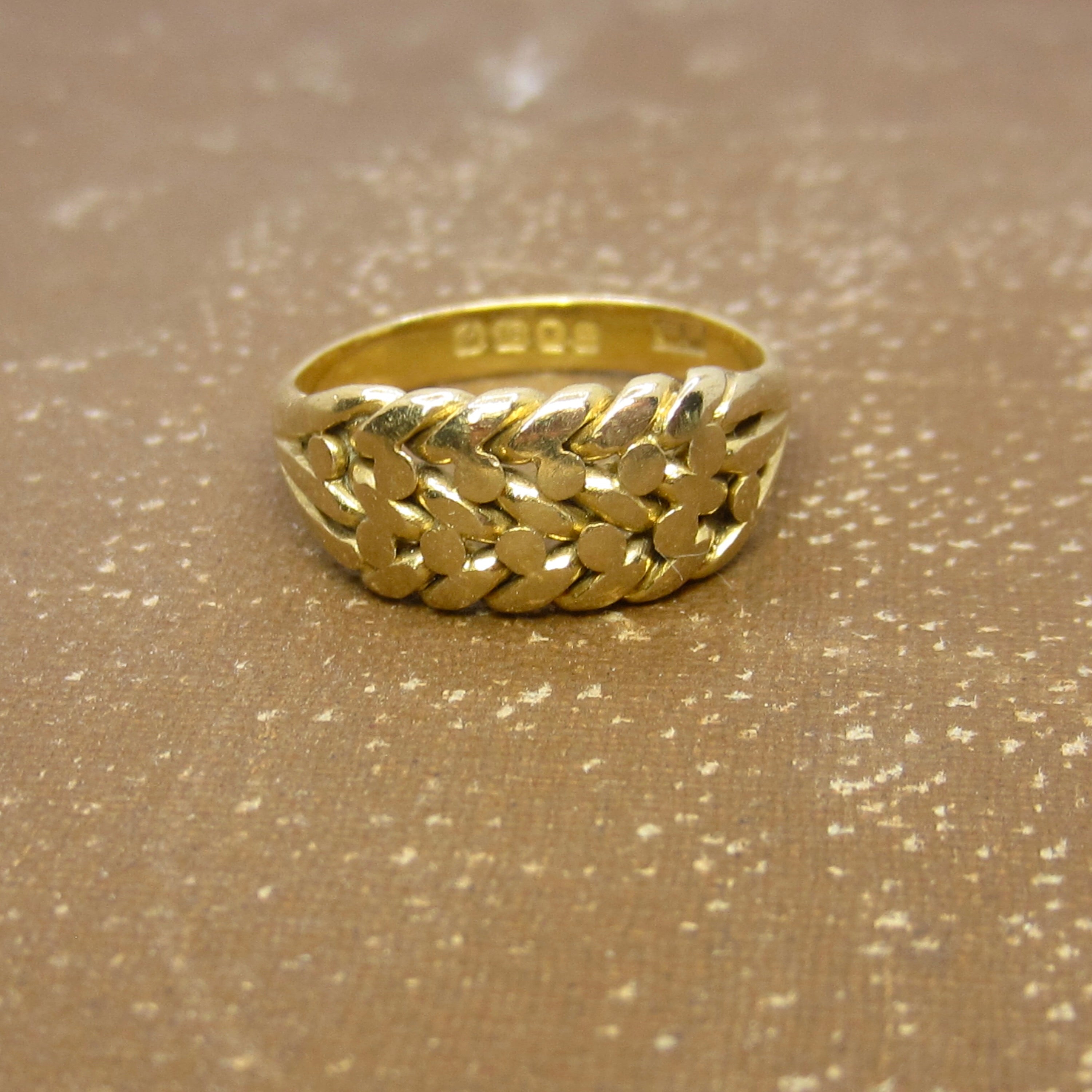 Antique Victorian 18k Gold Keeper Ring London 1905
