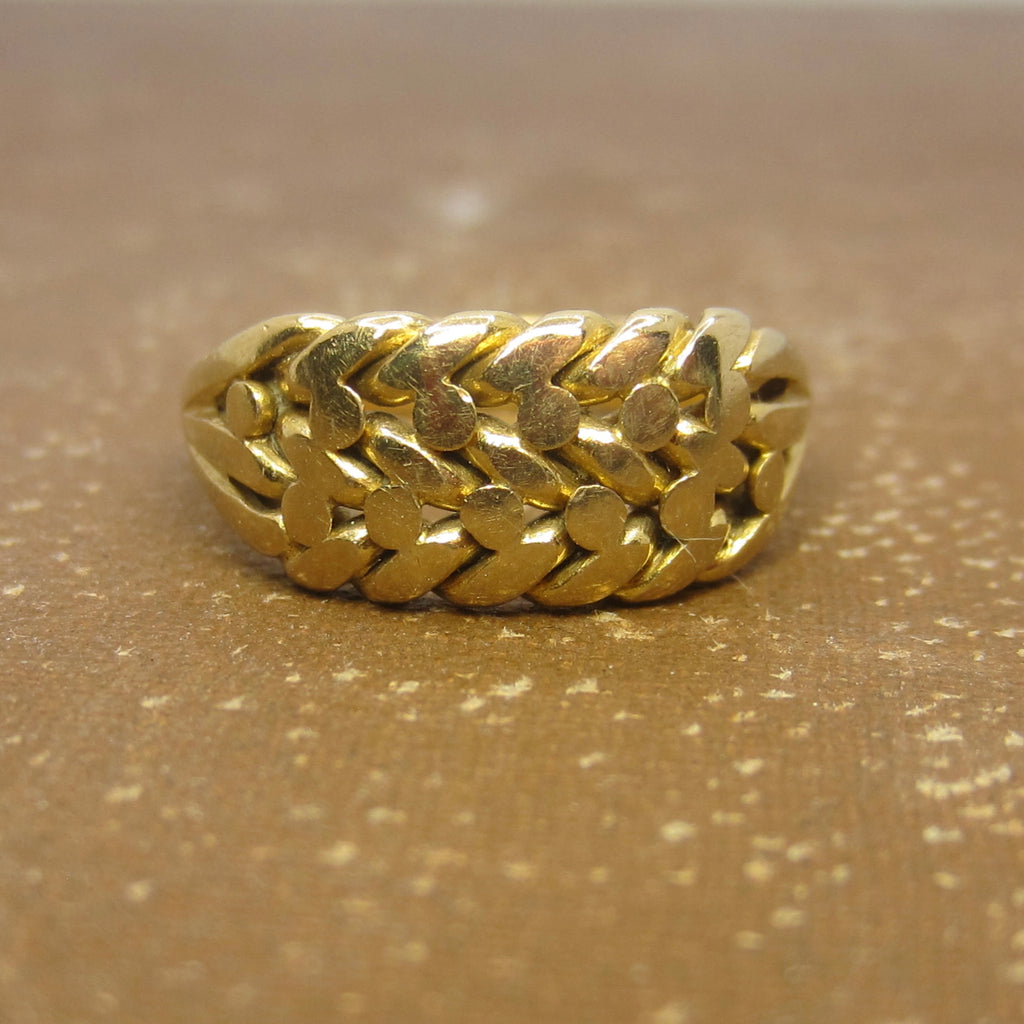 Antique Victorian 18k Gold Keeper Ring London 1905
