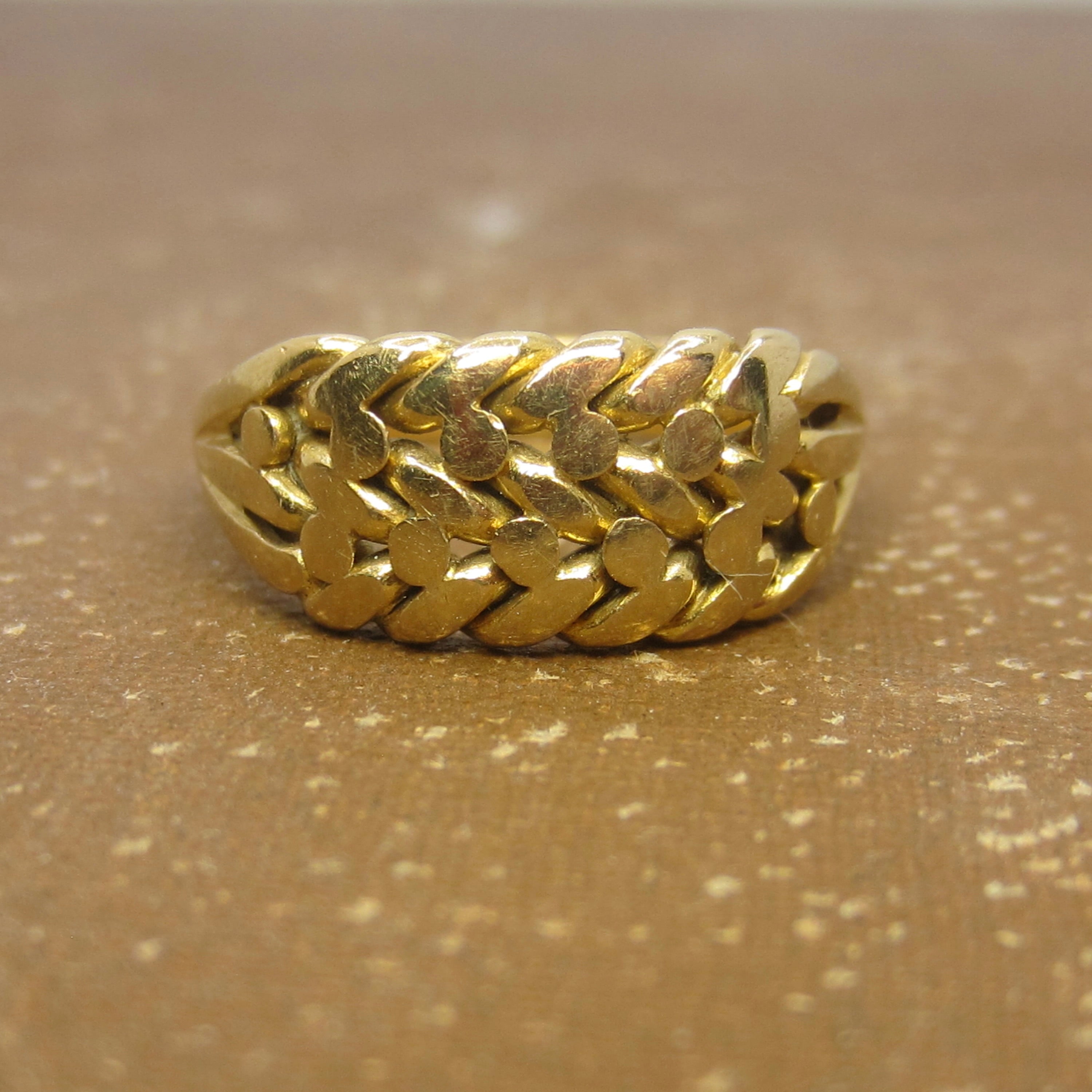 Antique Victorian 18k Gold Keeper Ring London 1905