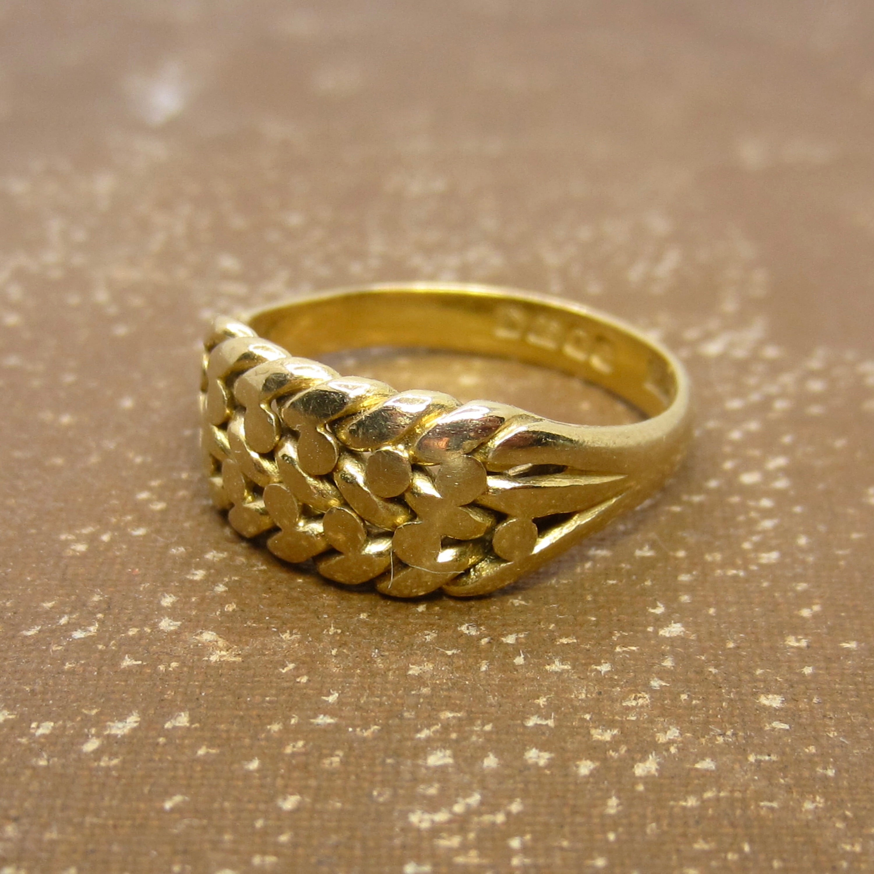 Antique Victorian 18k Gold Keeper Ring London 1905