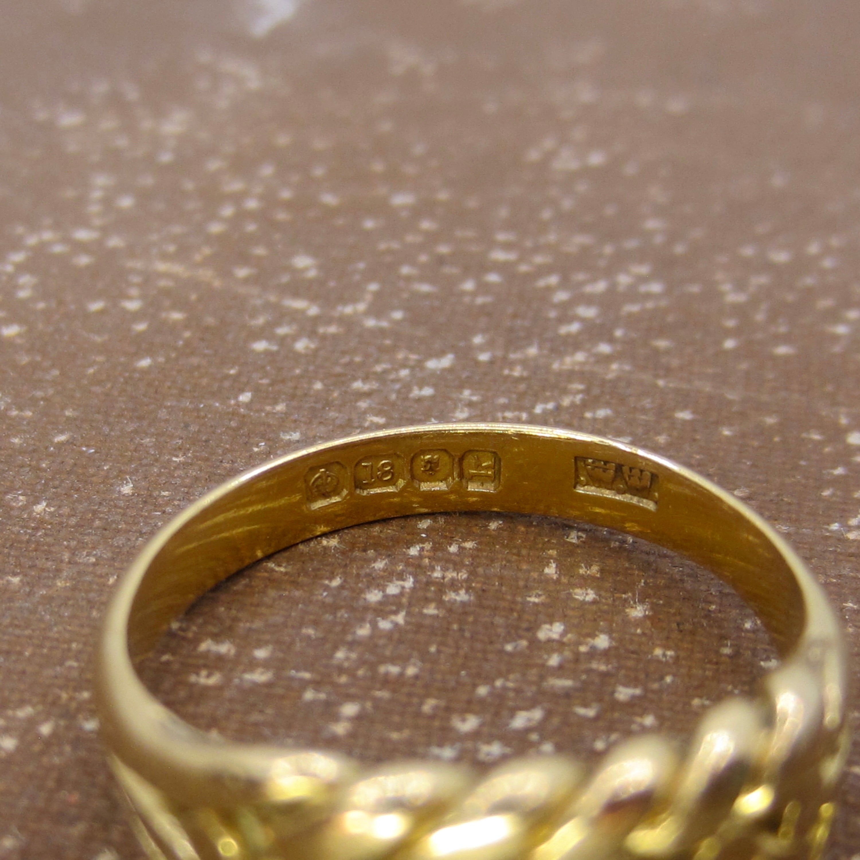 Antique Victorian 18k Gold Keeper Ring London 1905