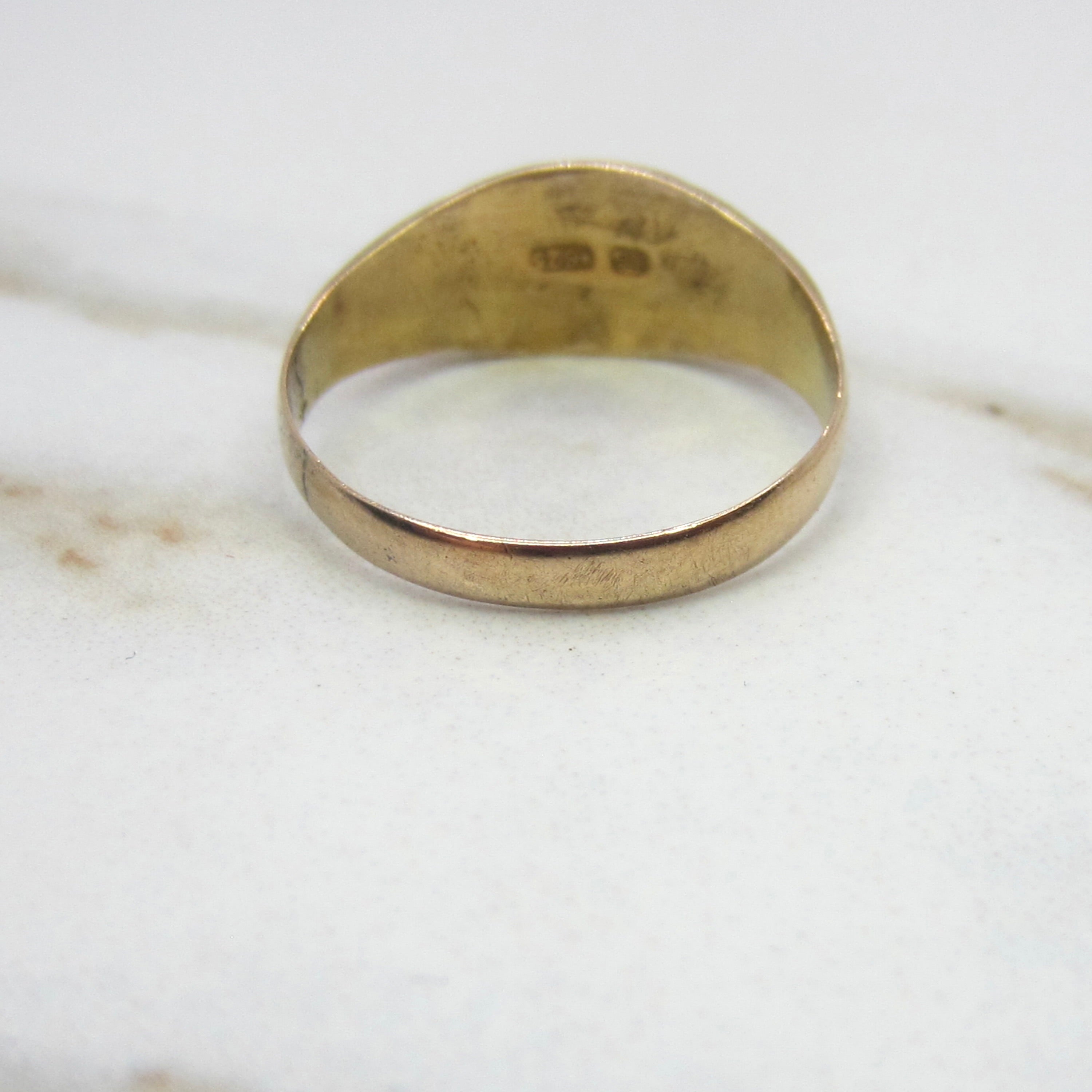 Antique Victorian 15K Gold Garnet & Seed Pearl Ring English Hallmarks 1887