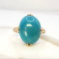 Vintage 18k Gold Chrysocolla in Chalcedony Ring c.1940s