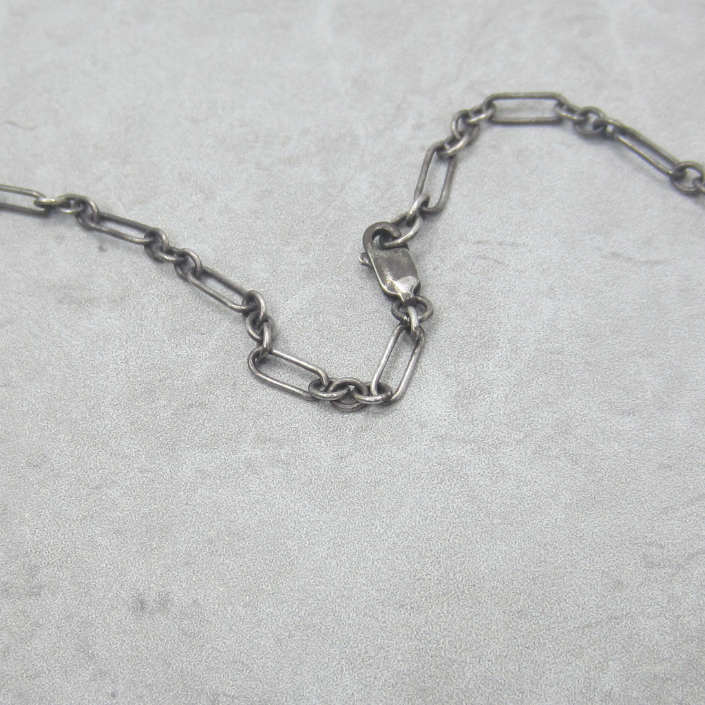 Vintage Art Deco Egyptian Revival Sterling Silver Scarab Hieroglyphs Necklace c.1930s
