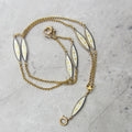 Antique 14k Gold Enameled Clover Chain With Charm Holder