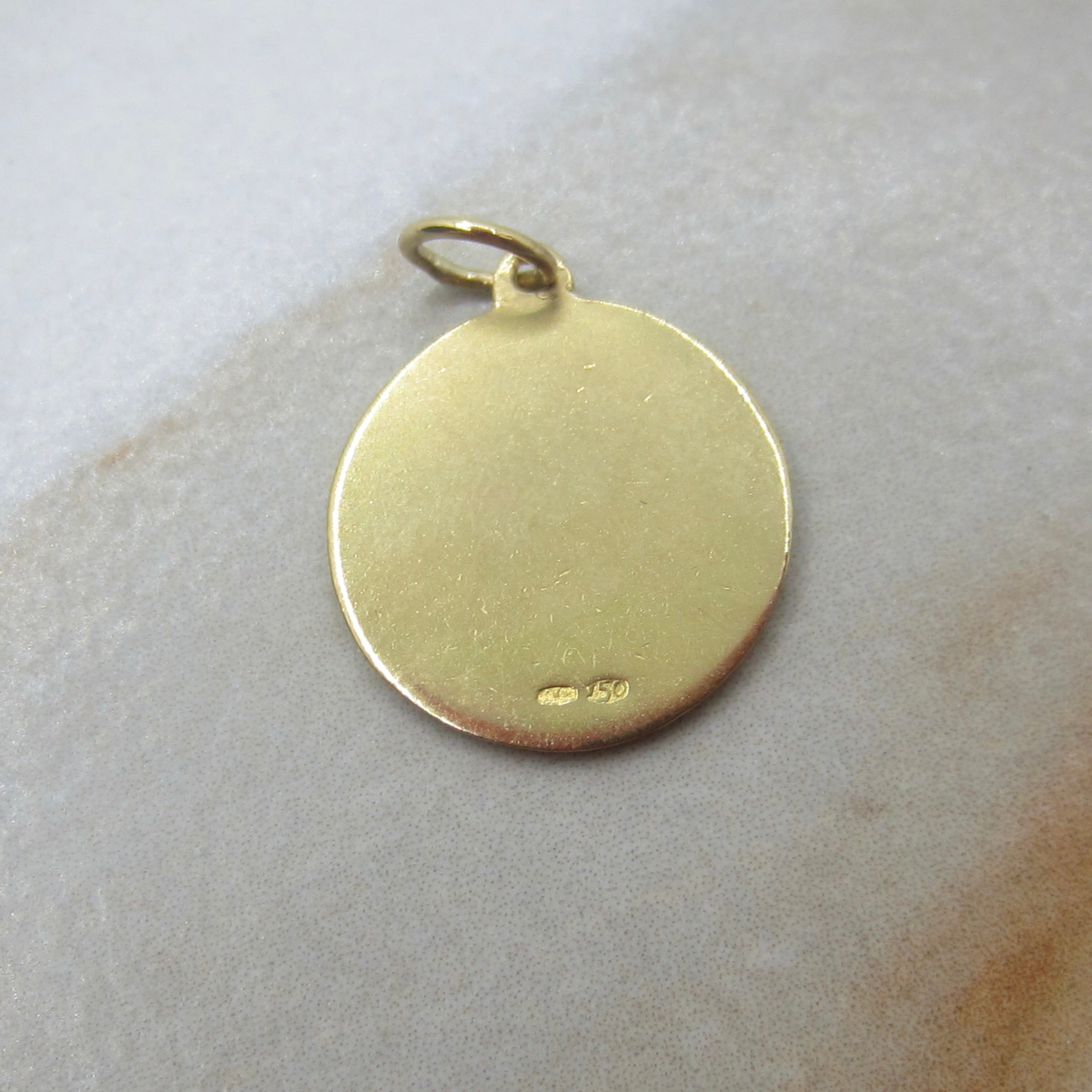 Vintage 18k Gold Saint Christopher Charm | Religious Medal Necklace Charm | Catholic Traveler Protection Jewelry