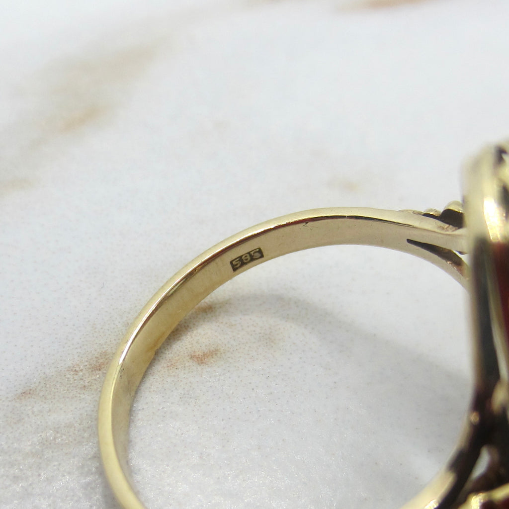 Vintage 14k Gold 6.73 ct Aquamarine Ring c.1940s