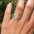 Antique Victorian 14k Gold Signet Ring EN Monogram c.1900