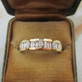 Vintage 14k Gold Natural Marquise and Baguette Diamond Band Ring c.1980s