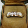 Vintage 14k Gold Natural Marquise and Baguette Diamond Band Ring c.1980s