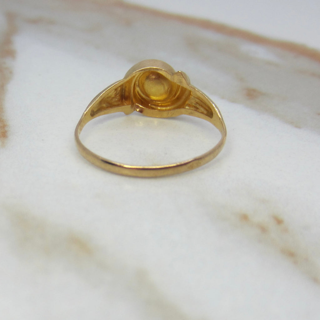 Vintage 18k Gold French Cultured Pearl Ring c.1960s