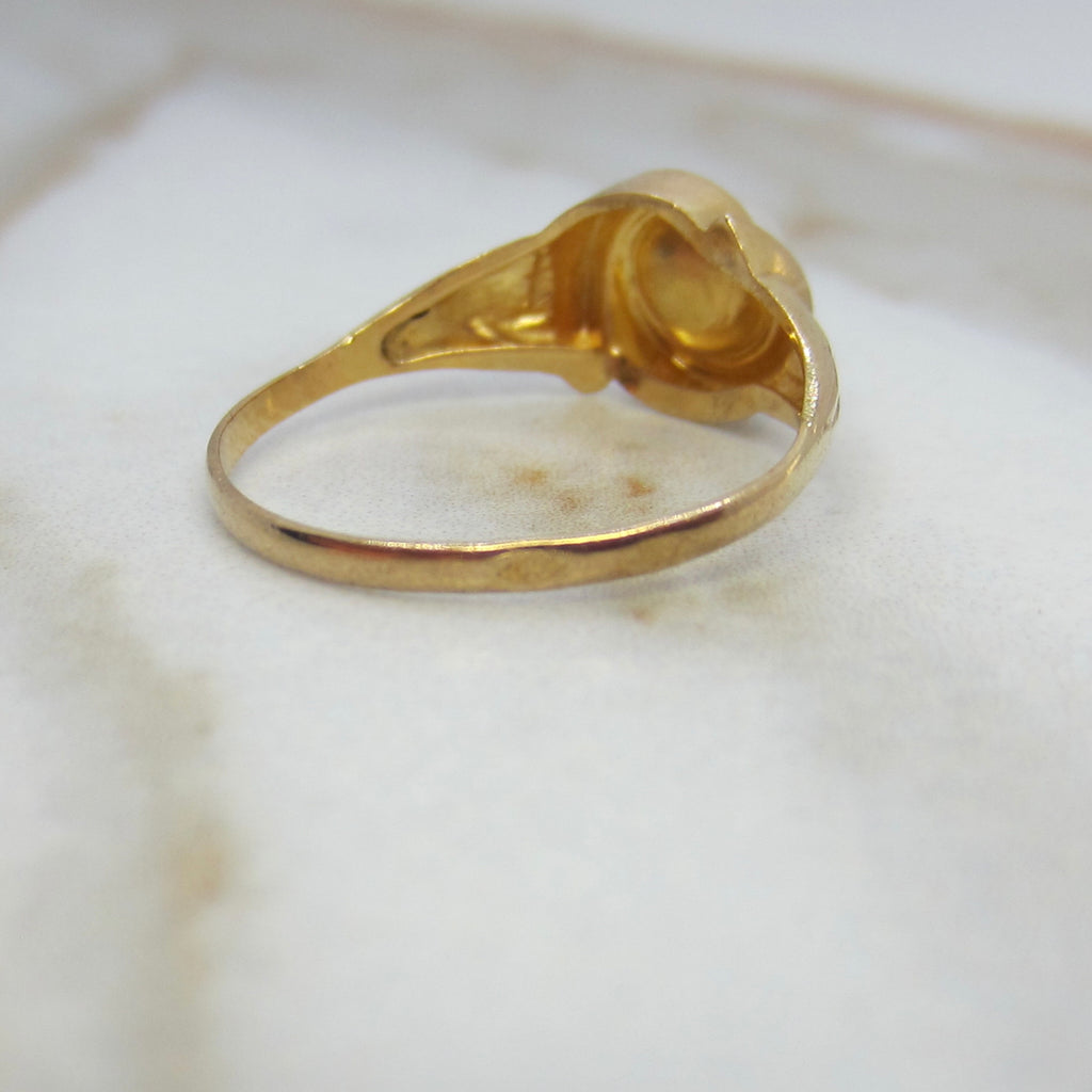 Vintage 18k Gold French Cultured Pearl Ring c.1960s