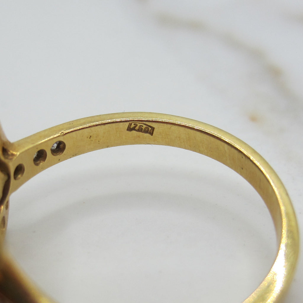 On HOLD- Vintage 18k Gold Ruby and Diamond Snake Ring Italian c.1980s