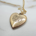 Antique Heart Locket / Large Edwardian Gold Filled Heart Locket With Initials c.1910