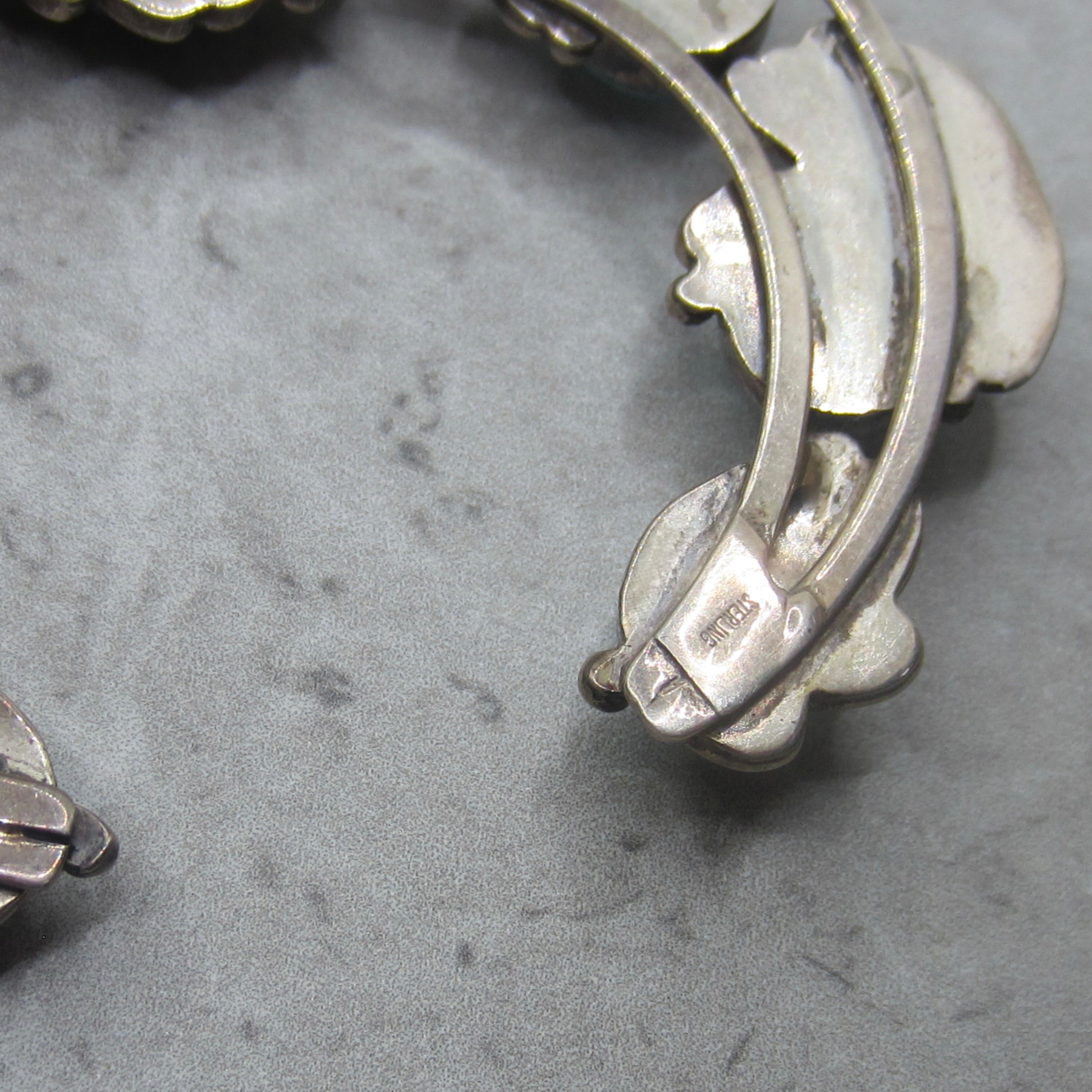 Vintage Navajo Sterling Silver Turquoise Squash Blossom Necklace, Circa 1970s