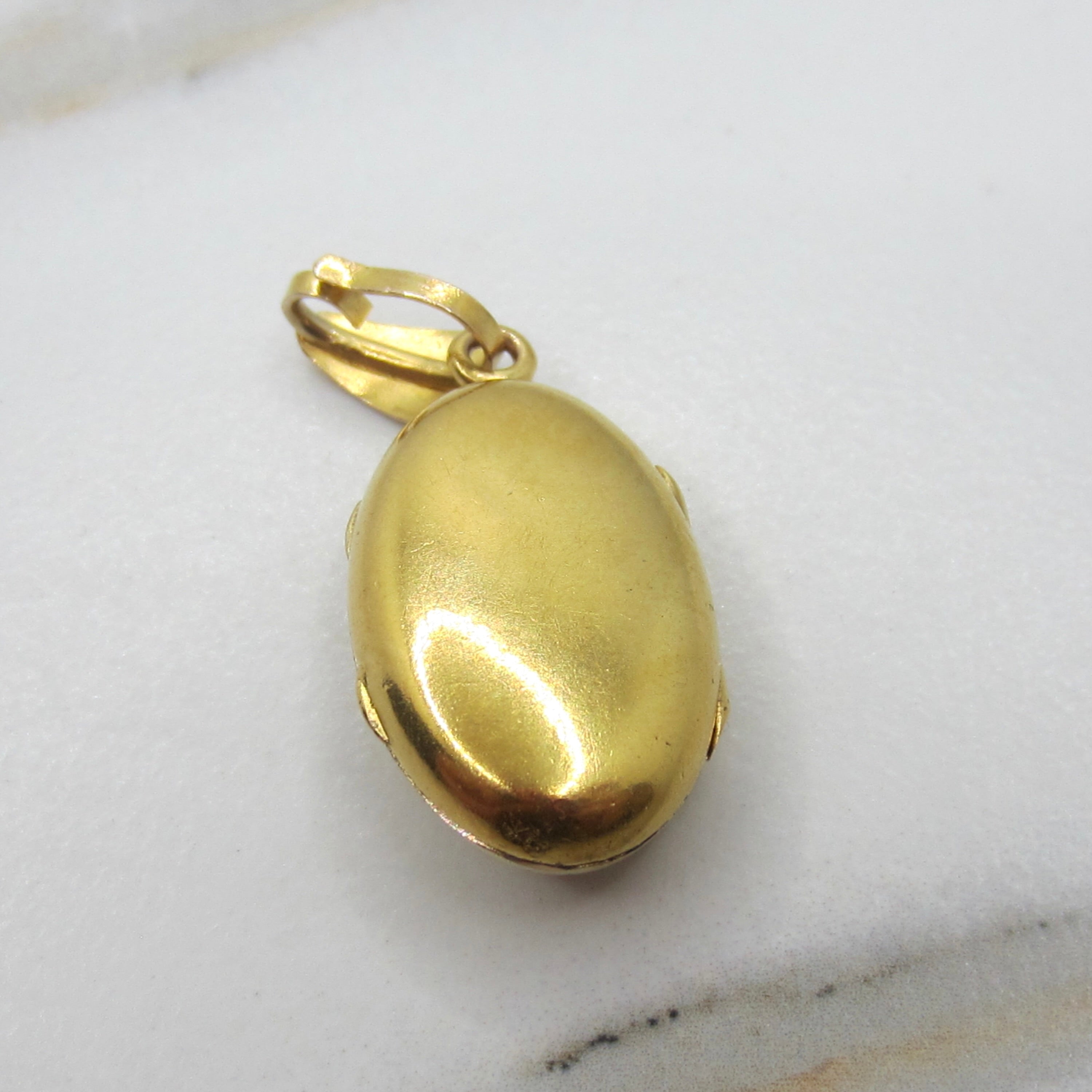 Antique Victorian 14k Gold and Turquoise Crescent Moon Locket c.1890s