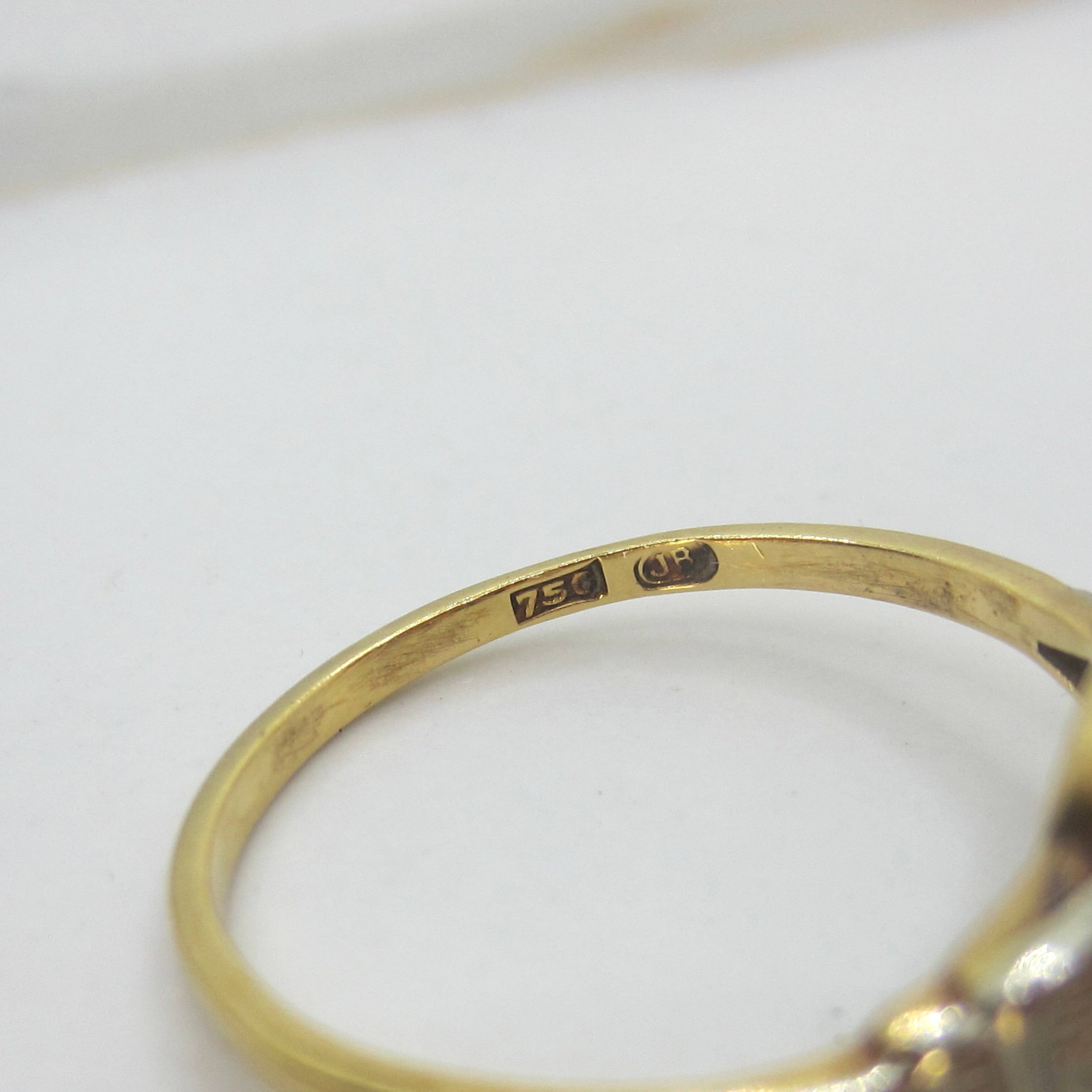 Vintage Art Deco 18k Gold Lab Sapphire Ring c.1930s
