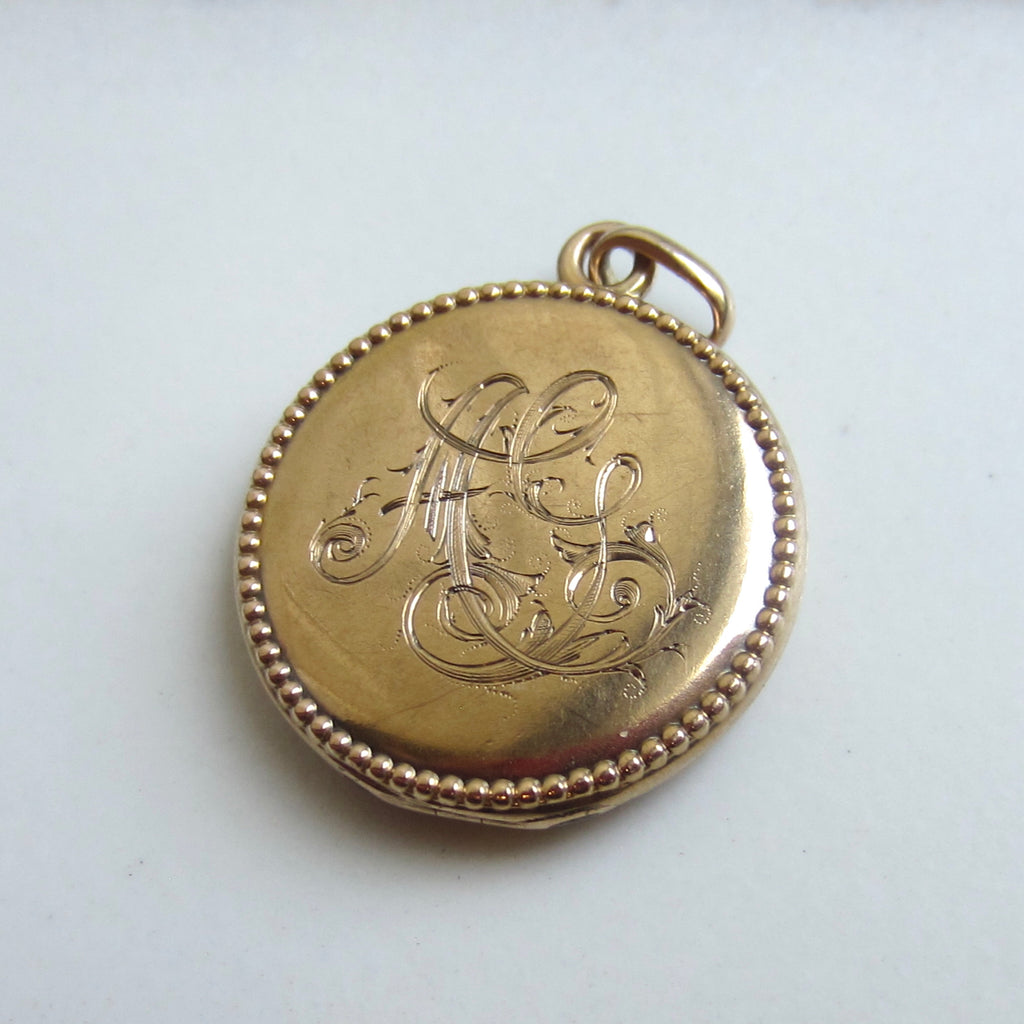 Antique Victorian 14k Gold Locket with Old Mine Cut Diamonds c.1900