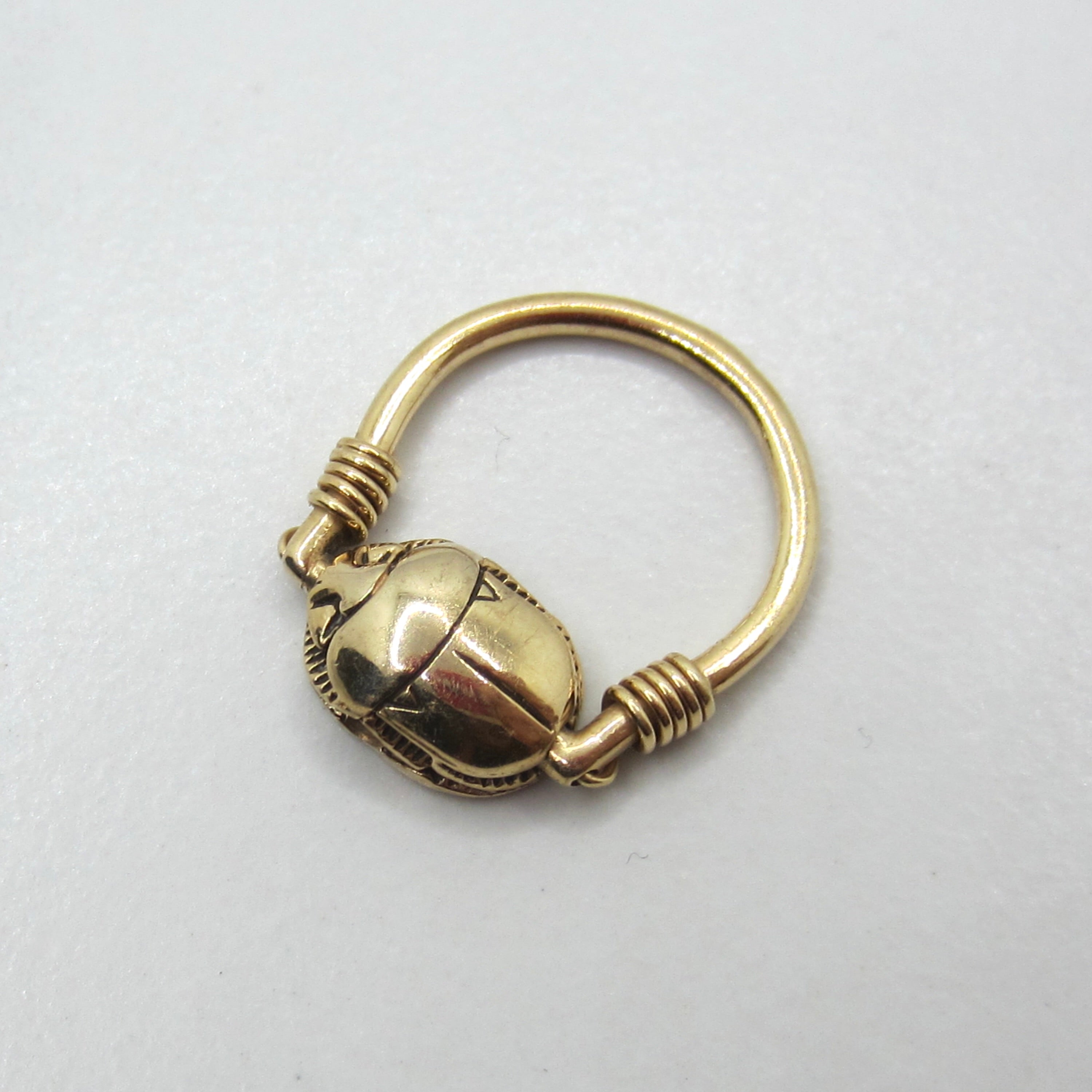 Vintage 14k Gold Egyptian Revival Scarab Spinner Flip Ring