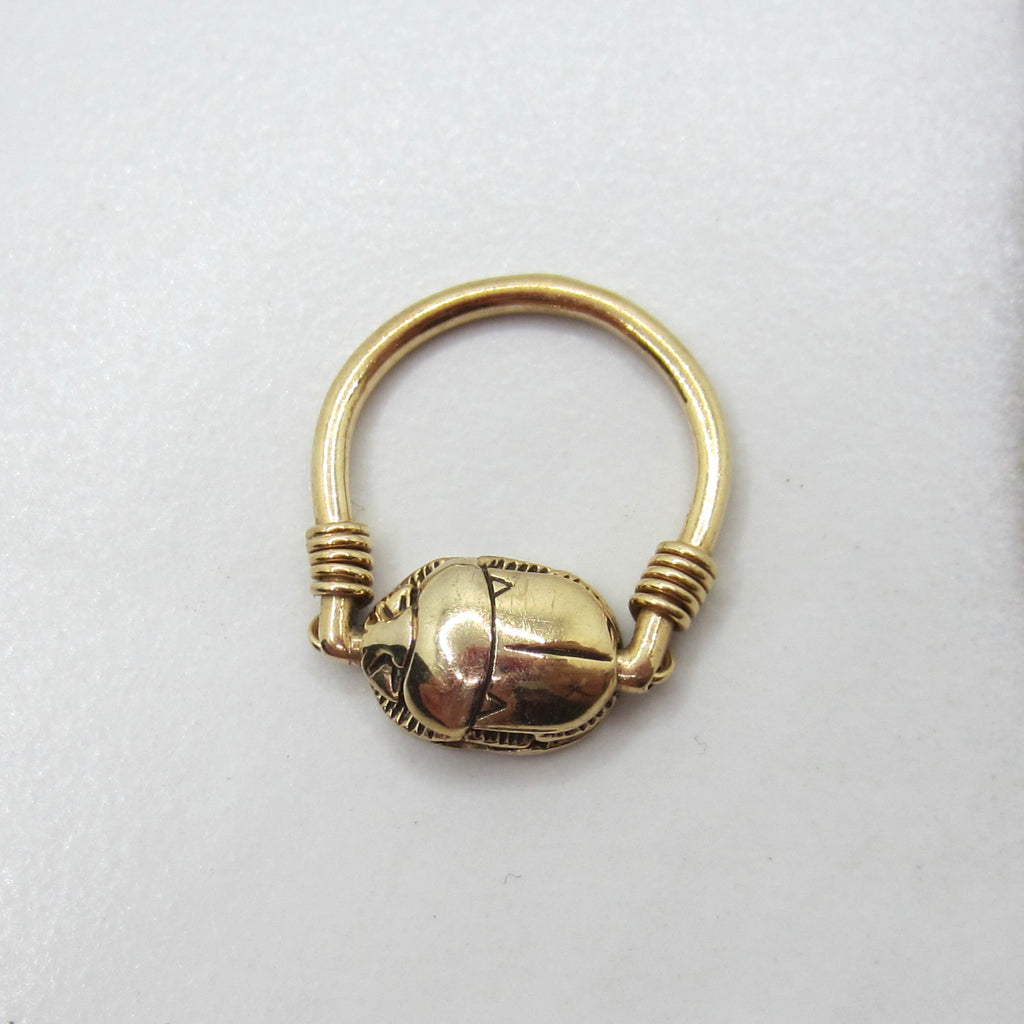 Vintage 14k Gold Egyptian Revival Scarab Spinner Flip Ring