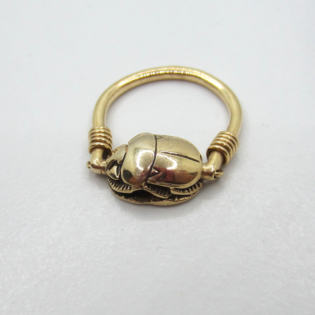 Vintage 14k Gold Egyptian Revival Scarab Spinner Flip Ring