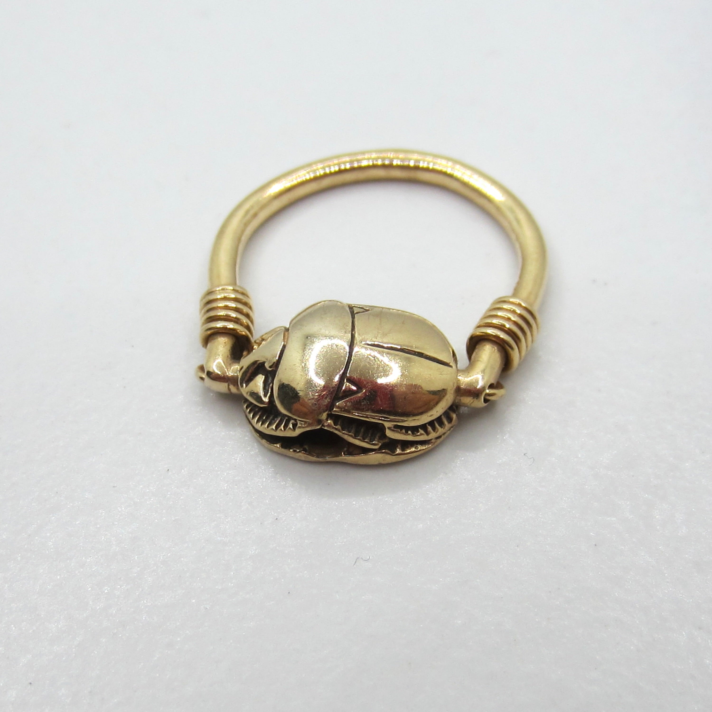 Vintage 14k Gold Egyptian Revival Scarab Spinner Flip Ring