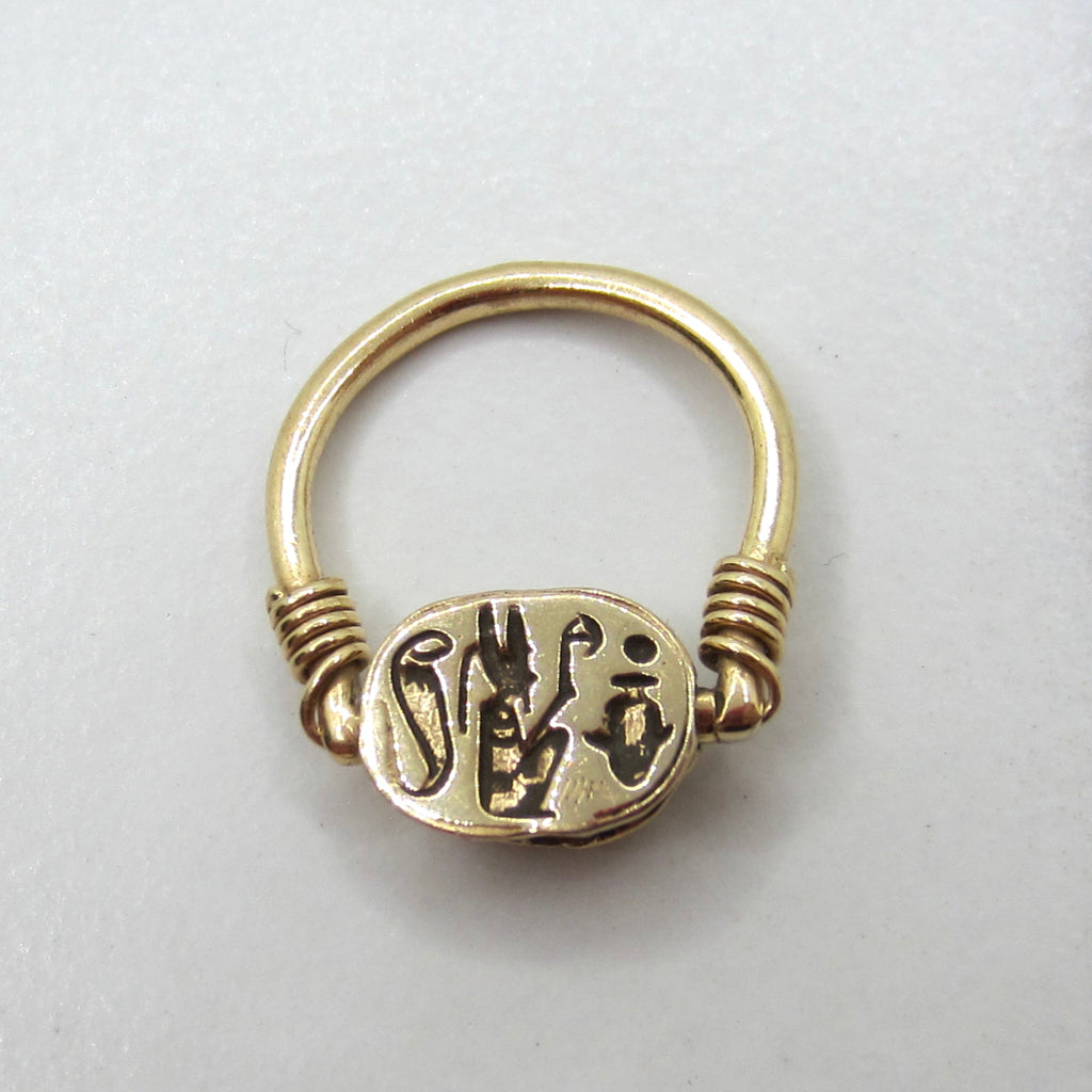 Vintage 14k Gold Egyptian Revival Scarab Spinner Flip Ring
