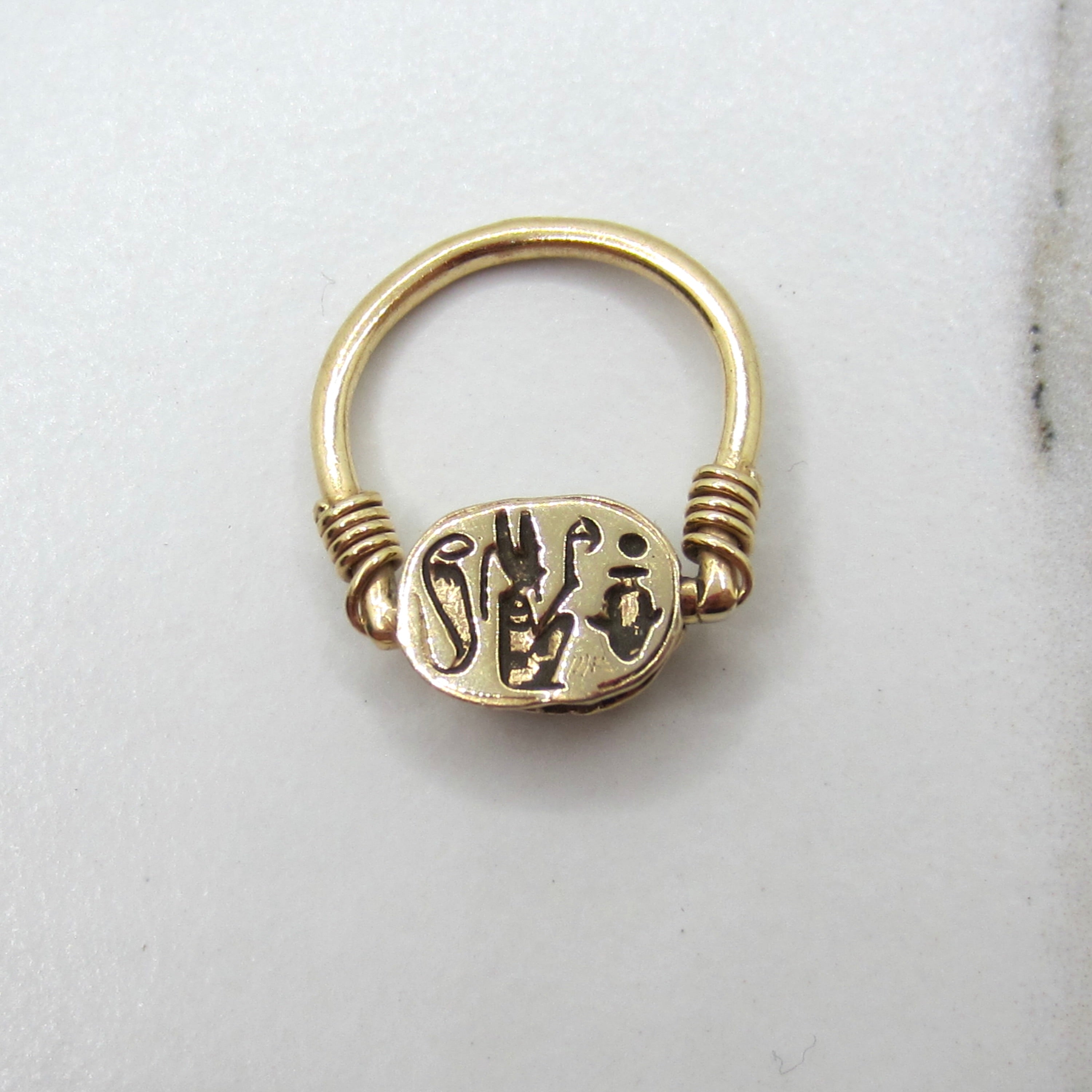 Vintage 14k Gold Egyptian Revival Scarab Spinner Flip Ring