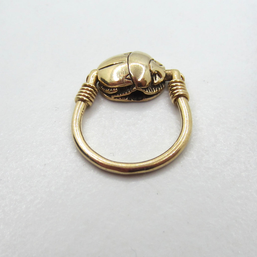 Vintage 14k Gold Egyptian Revival Scarab Spinner Flip Ring